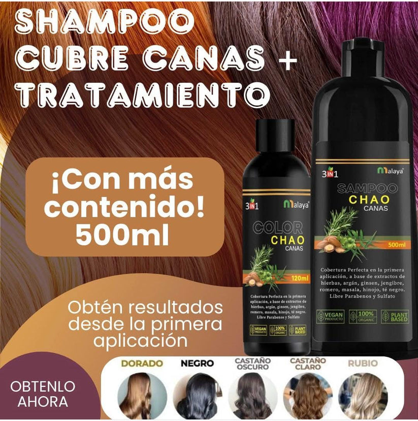 Shampoo Chao Canas con 50% descuento HOY + Tratamiento GRATIS