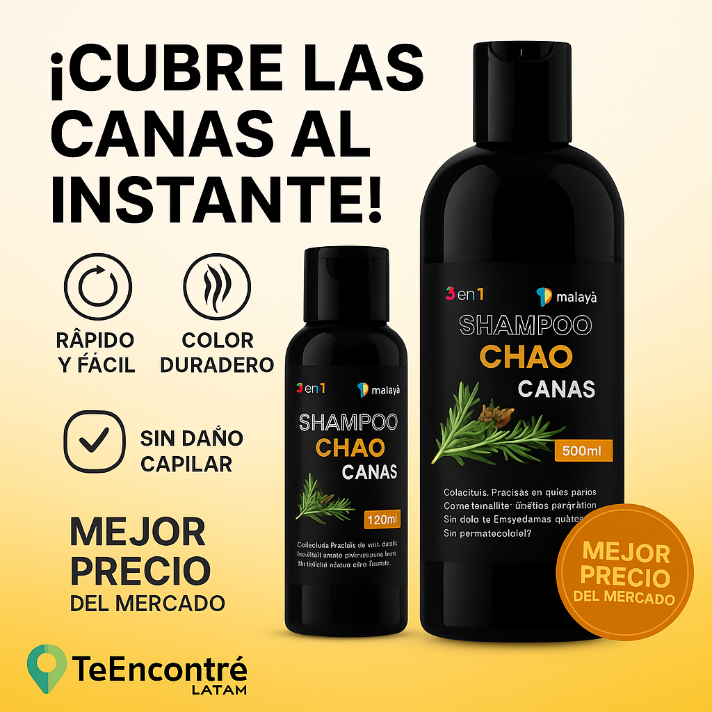 Shampoo Chao Canas con 50% descuento HOY + Tratamiento GRATIS